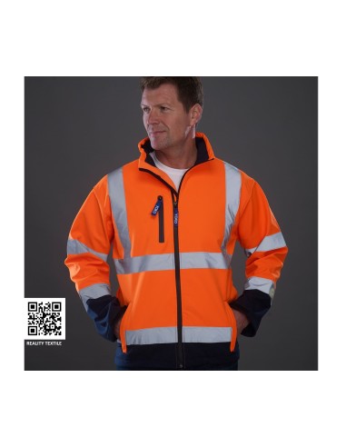 Y-HVK09-Hi-Vis 2 Bands et Braces Softshell Jacket